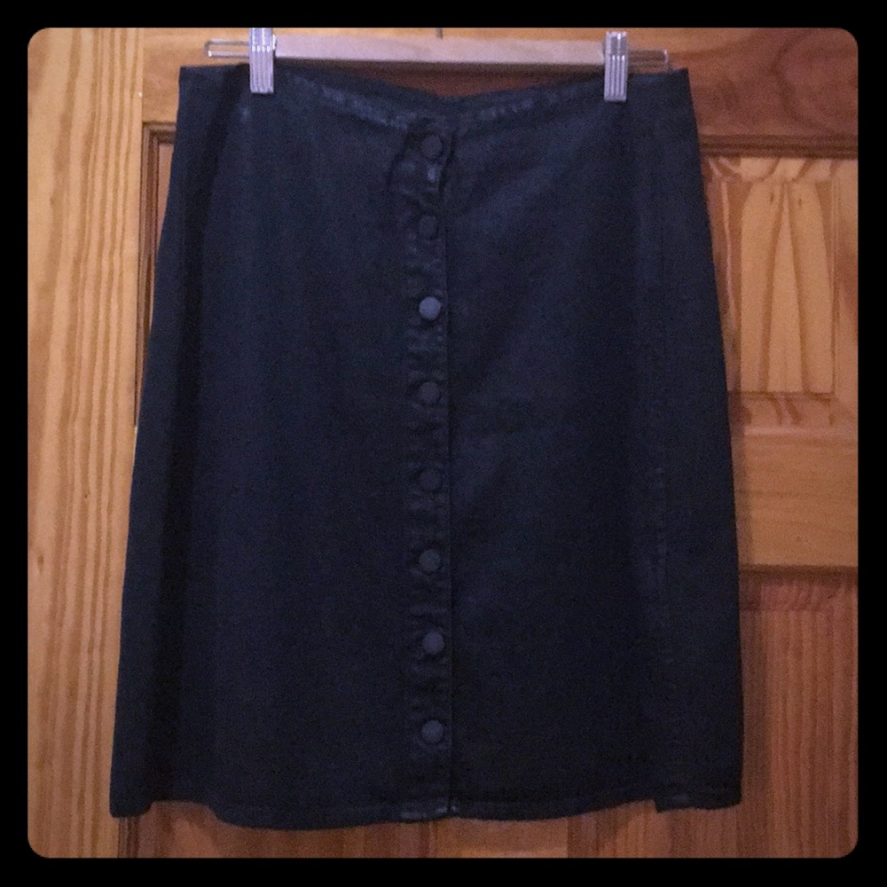 All Saints Black Denim Skirt